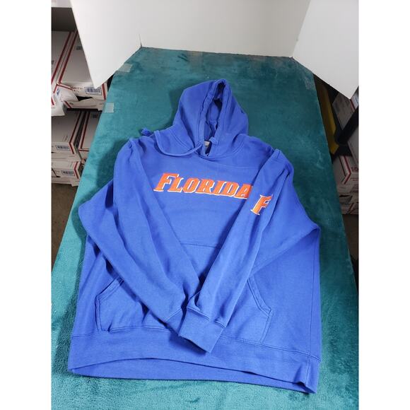 Florida Gators Majestic Hoodie Size Large Mens Blue Drawstrings Football NCAA - Picture 5 of 9